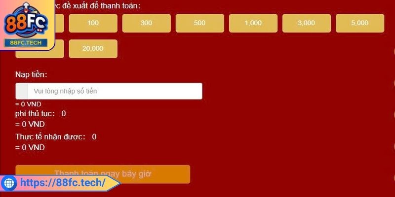 Nạp Rút Tiền 88fc 2 Chi tiết từng bước nạp tiền 88FC an toàn và chính xác